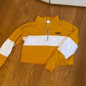 VANS Cropped Half Zip Long sleeve stripped Cropped Top